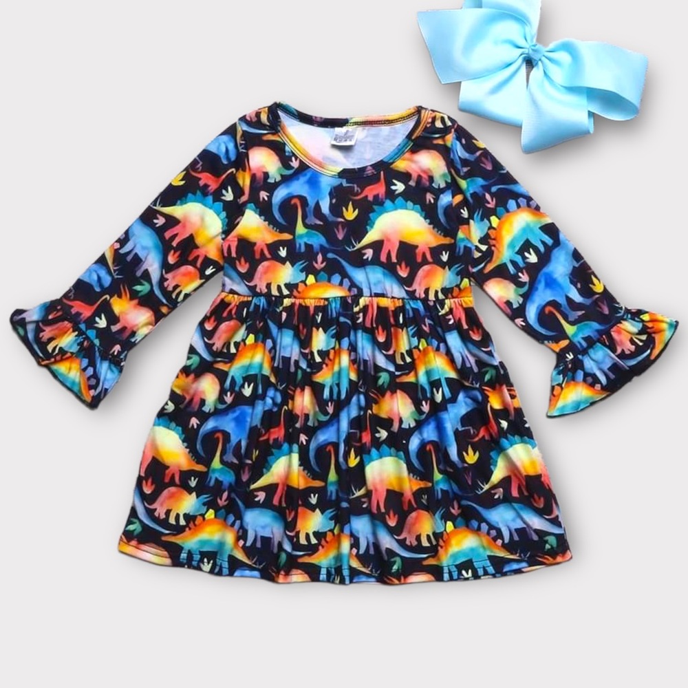 Girls Dinosaur Twirl Dress
